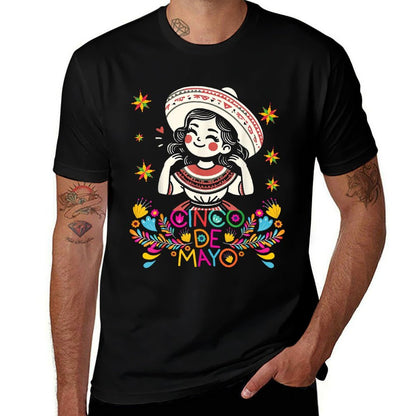 Cinco De Mayo Mexican Poncho 5 De Mayo Anime Cute Girl  Eco-friendly Material T-Shirt