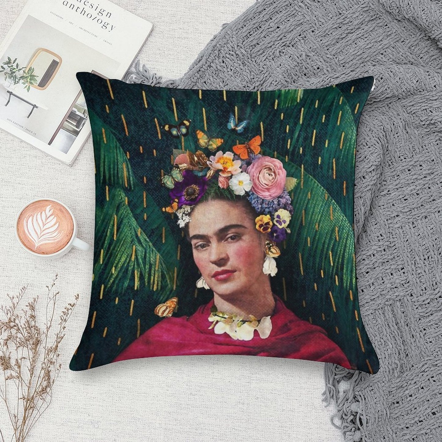 Frida Kahlo  World Women's Day Soft Decorative Cover Throw Pillow