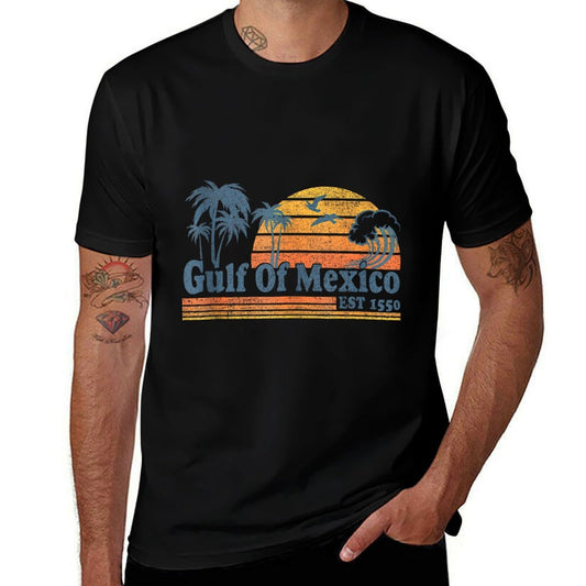 Gulf of Mexico Est 1550 Retro Vintage Beach Gulf of Mexico  Stretchy T-Shirt