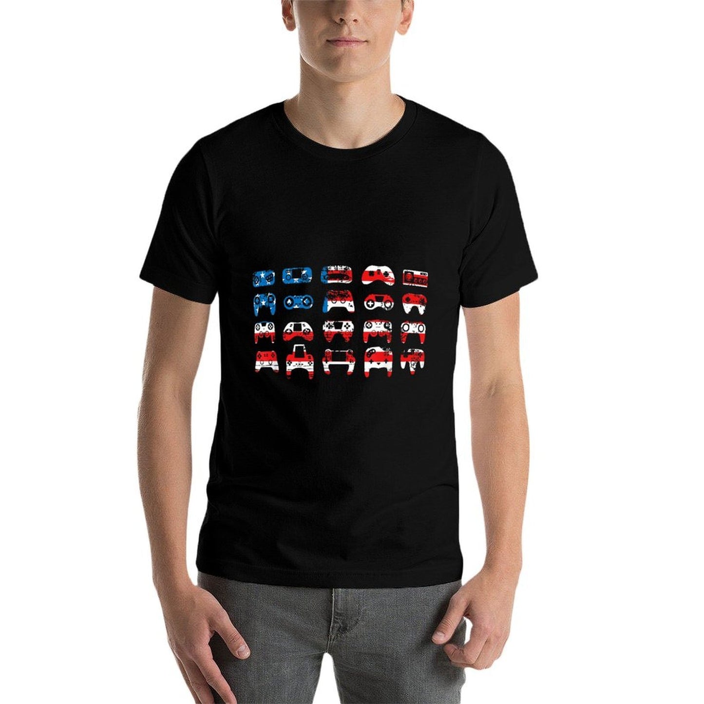 American Gamer July 4th Video Games USA Patriotic Pride  Fade-proof Color T-Shirt