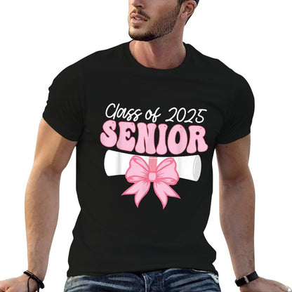 Cute Senior 2025 Bow Graduation High School Class of 2025  Easy-care T-Shirt