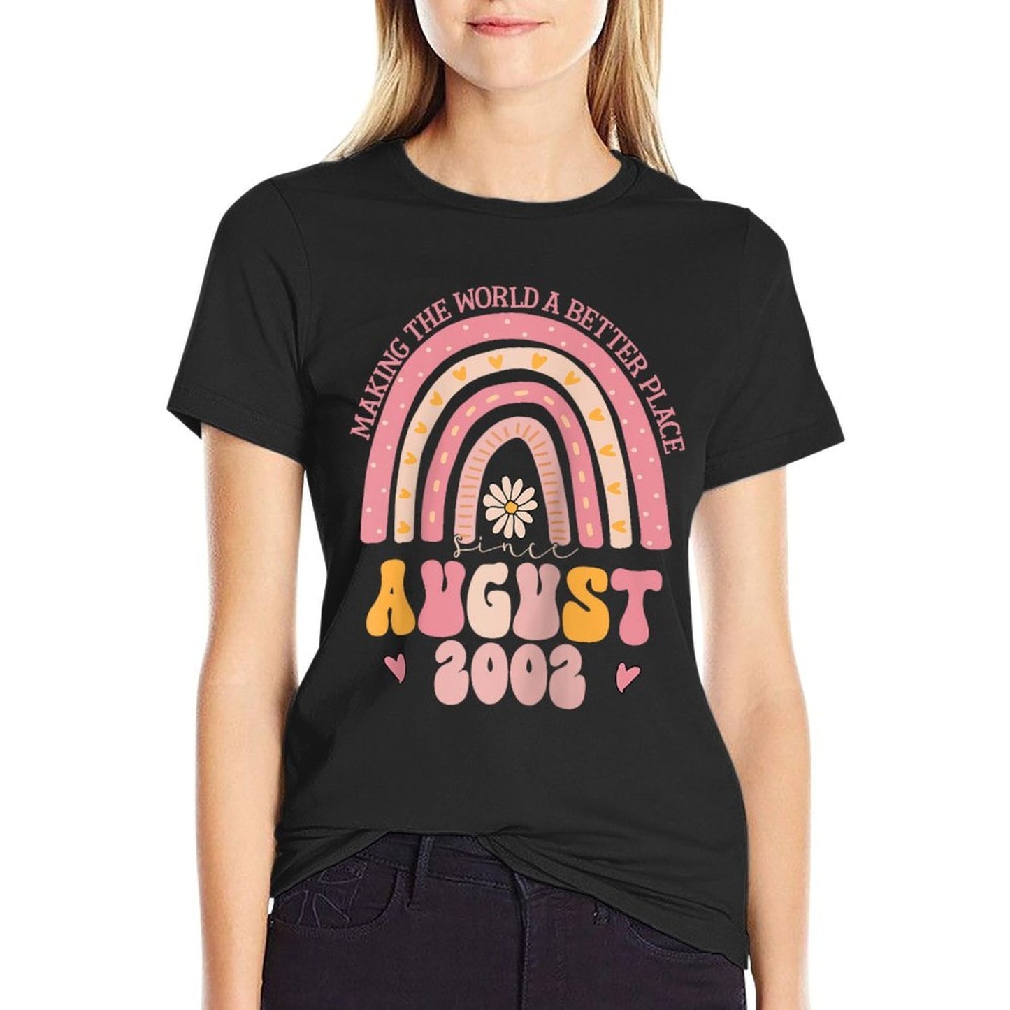 Turning 23 Retro August 2002 23th Birthday for Women Raglan Baseball  Durable T-Shirt