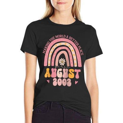Turning 23 Retro August 2002 23th Birthday for Women Raglan Baseball  Durable T-Shirt