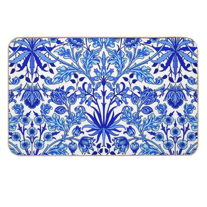 William Morris Hyacinth Print, Cobalt Blue & White  Non-Slip Bath Mat