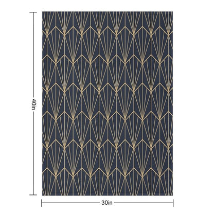 Art Deco in Navy And Gold Anti-pilling Throw Blanket