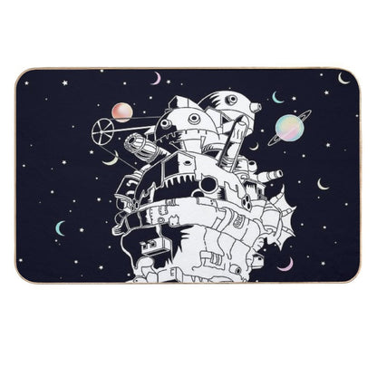 Castle in A Starry Night  Repositionable Bath Mat