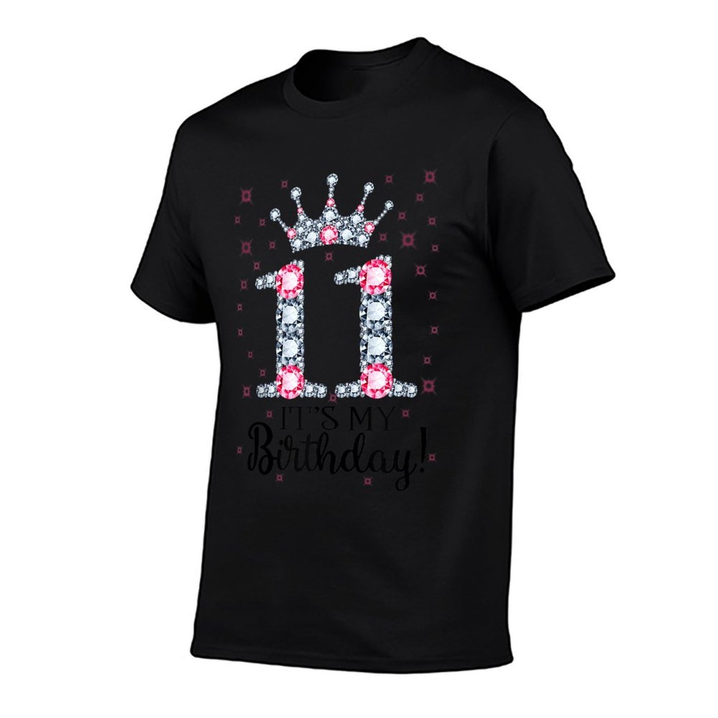 11 It's My Birthday Pink Crown Happy 11th Birthday Girl  Polyester Blend T-Shirt