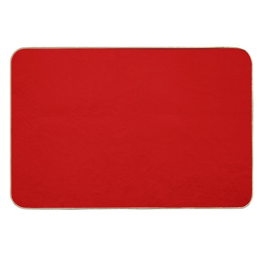 Cherry Red Solid Color  Long-Lasting Bath Mat