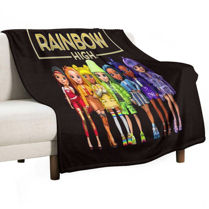 Rainbow High Gift For Fans Rainbow High Dolls Rainbow High Characters Compact Throw Blanket