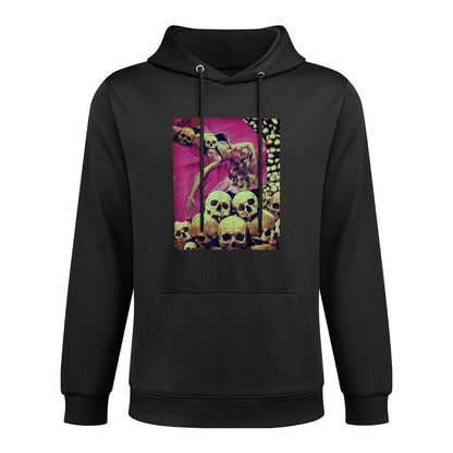 Pin Up Girl in A Bed of Skulls Sci Fi Sexy Horror Comic Book Moisture-Wicking Hoodie