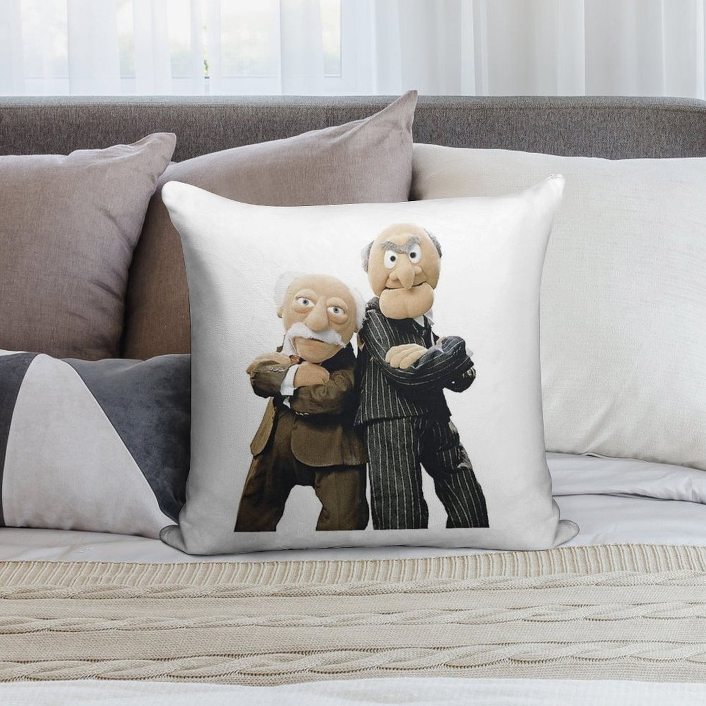 Statler And Waldorf Soft Gift Ready Throw Pillow