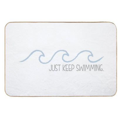 Just Keep Swimming Wave  Dirt-Trapping Bath Mat