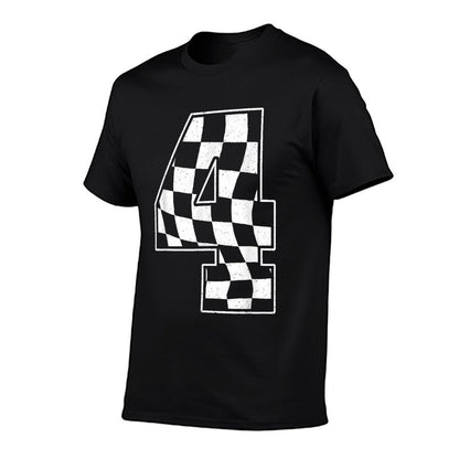Birthday Boy 4th Race Car Checkered 4 Racing Party Kids  Polyester Blend T-Shirt