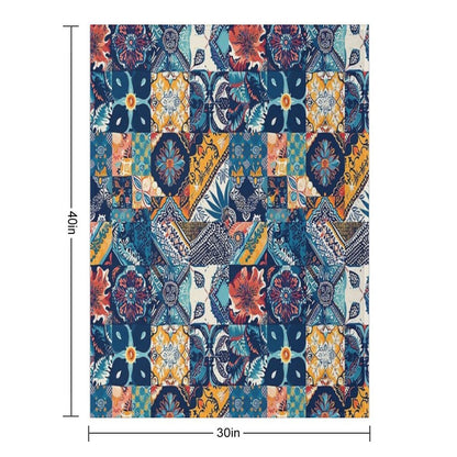 Bed Cover Patchwork Plush Throw Blanket