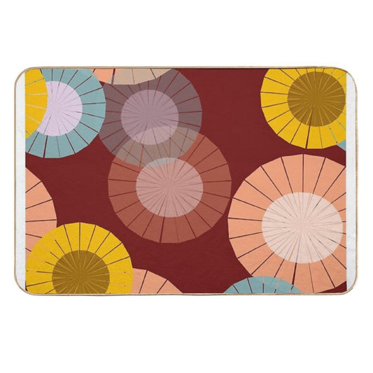 Abstract Floral Pattern  Dirt-Trapping Bath Mat