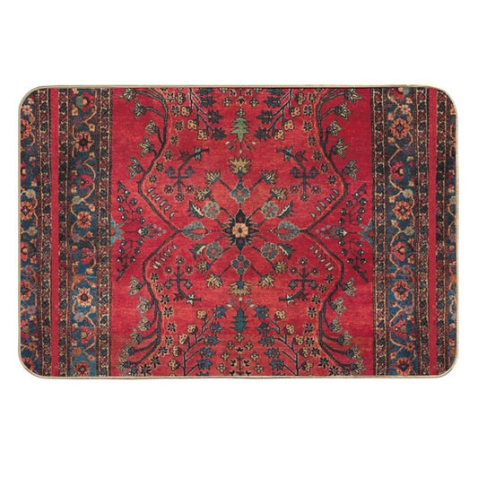 Red Persian Carpet - Persian Vintage Antique Carpet Nature Fine Art  Easy Maintenance Bath Mat