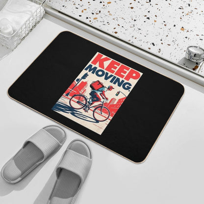 Keep Moving – Bicycle Courier Hope Style Art  Anti-Trip Bath Mat