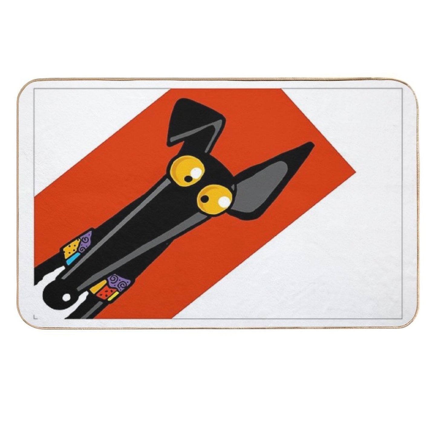 Greyhound Ears Big Red  Anti-Trip Bath Mat