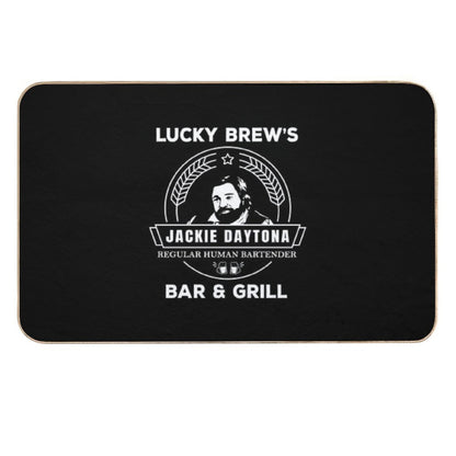 Jackie Daytona - Lucky Brew's Bar And Grill Shirt - What We Do in The Shadows  Easy Maintenance Bath Mat