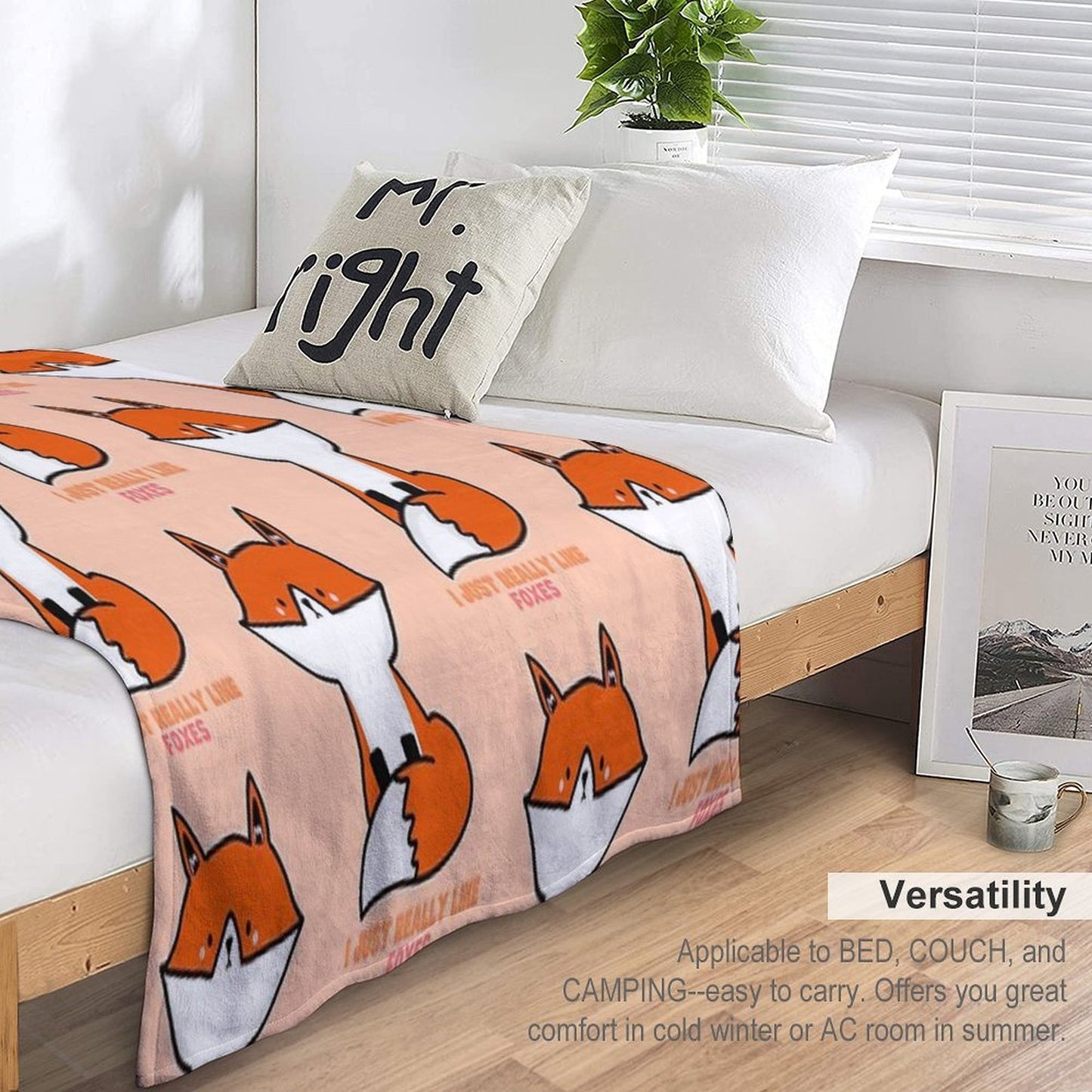 I Just Really Like Foxes Orange Multi-functional Throw Blanket