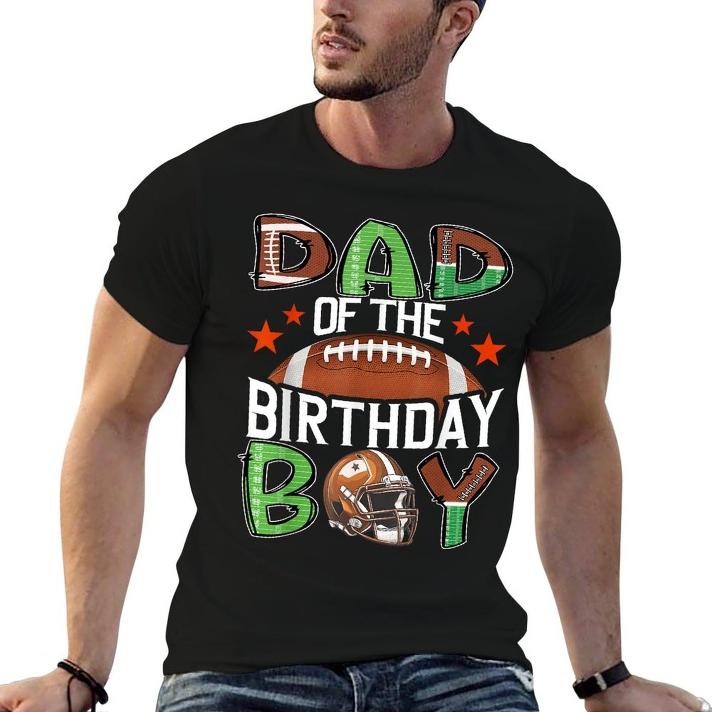 Dad Of The Birthday Boy Game Day Football Comfortable T-Shirt