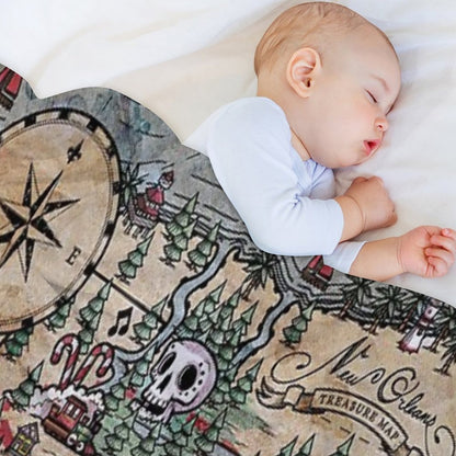 New Orleans Treasure Map Quick-dry Throw Blanket