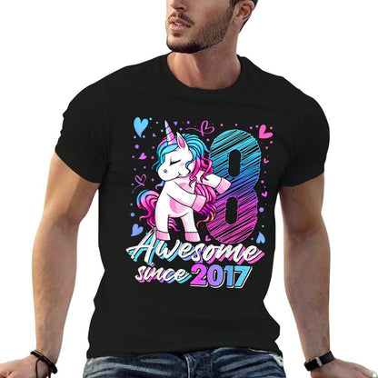 8 Year Old Unicorn Gifts For Girls 8th Birthday Girl Party  Relaxed-fit T-Shirt