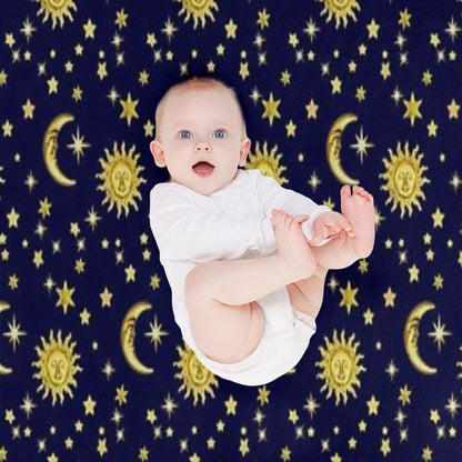 Sun, Moon & Stars Quick-dry Throw Blanket
