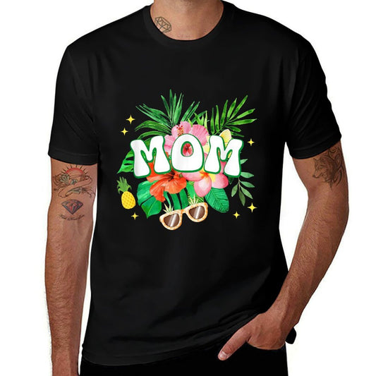 Mom Hawaii Birthday Party Family Aloha Hawaiian Floral  Lightweight T-Shirt