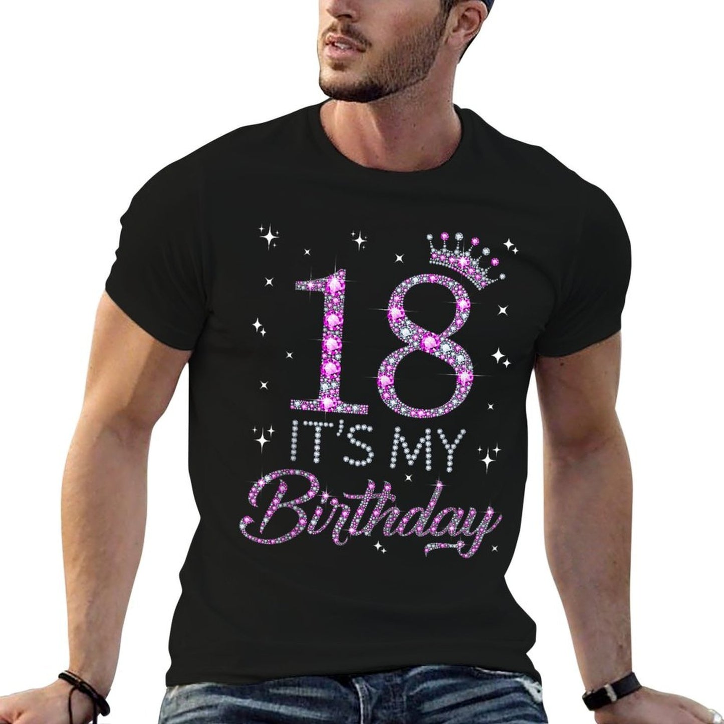 18 It's My Birthday Pink Crown Happy 18th Birthday Girl  Relaxed-fit T-Shirt