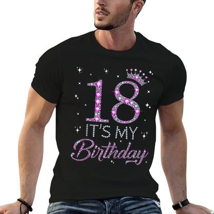 18 It's My Birthday Pink Crown Happy 18th Birthday Girl  Relaxed-fit T-Shirt