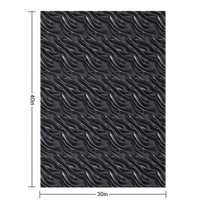 Dark Chrome Metallic Wavy Pattern Durable Throw Blanket