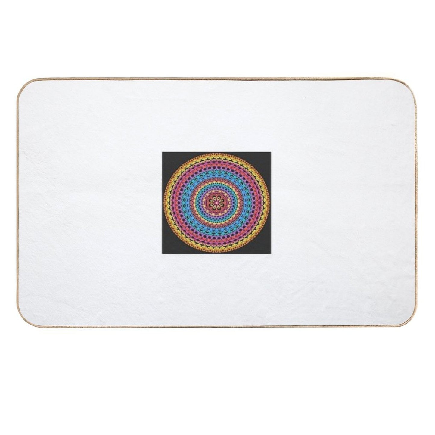 Festival of Radiance – Color Therapy Mandala for Joy, Unity & Celebration  Fade-Resistant Bath Mat