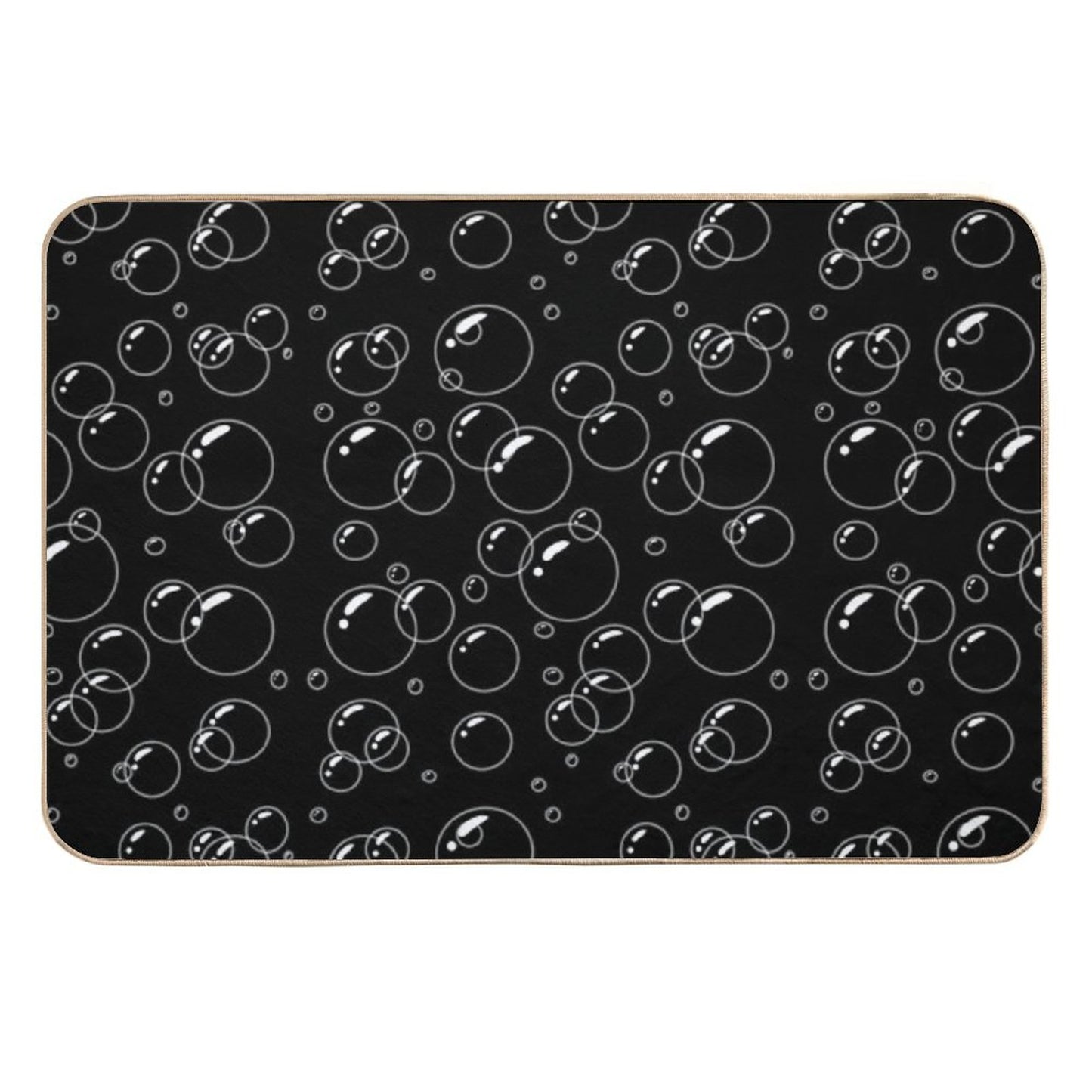 Black And White Bubble Pattern  Easy To Clean Bath Mat