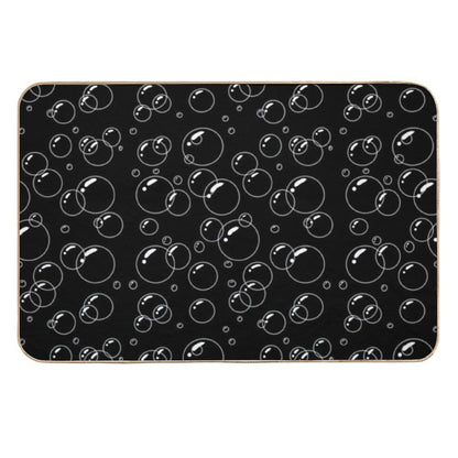 Black And White Bubble Pattern  Easy To Clean Bath Mat