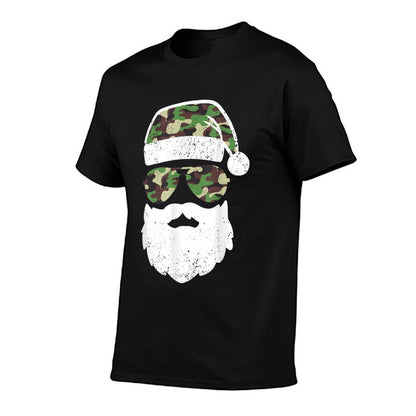 Camo Santa Claus Sunglasses Kids Camouflage Funny Camo Boys  Tagless Design T-Shirt