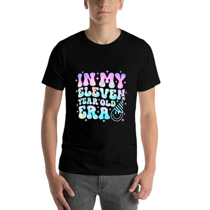 Groovy In My Eleven Year Old Era Girl 11th Birthday 11 Yrs  Fade-proof Color T-Shirt
