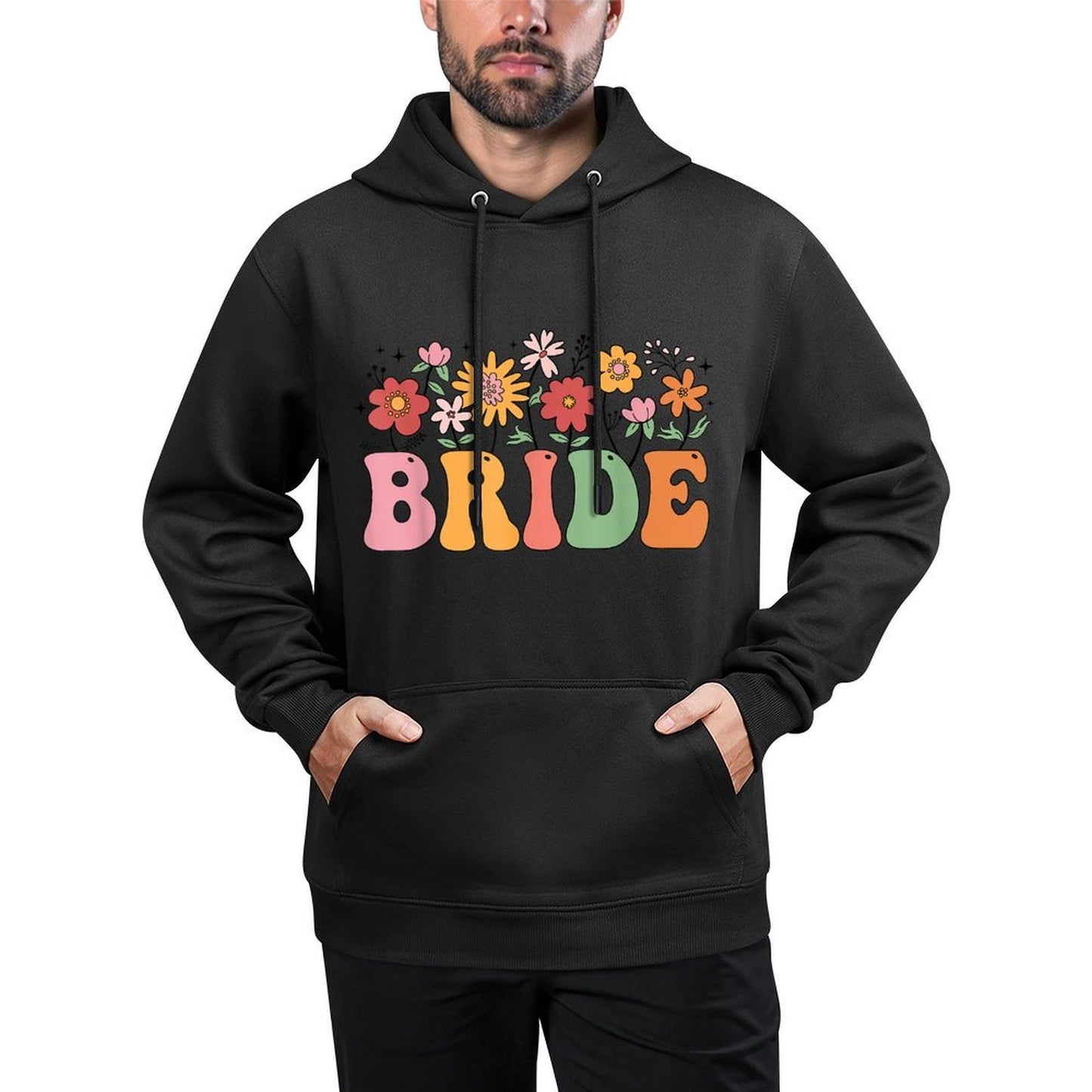 Bride Wildflower Floral Bridal Party Wedding Bachelorette Versatile Streetwear Hoodie