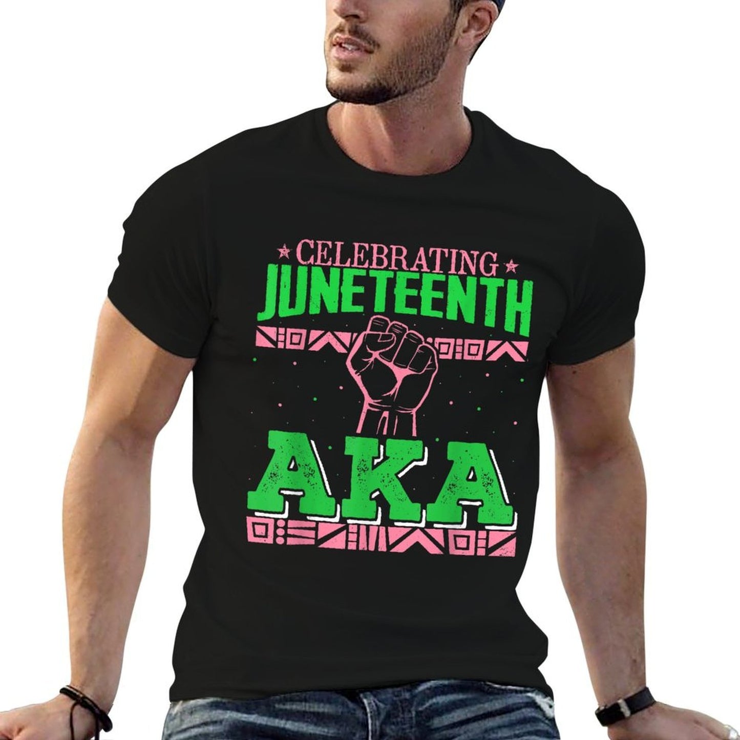 Celebrating Juneteenth AKA Fist Black History Men Women  Heathered Texture T-Shirt