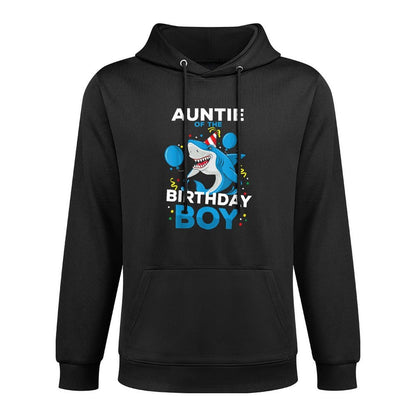 Auntie of The Birthday Boy Shark Ocean Theme Matching Family Shape Retention Hoodie