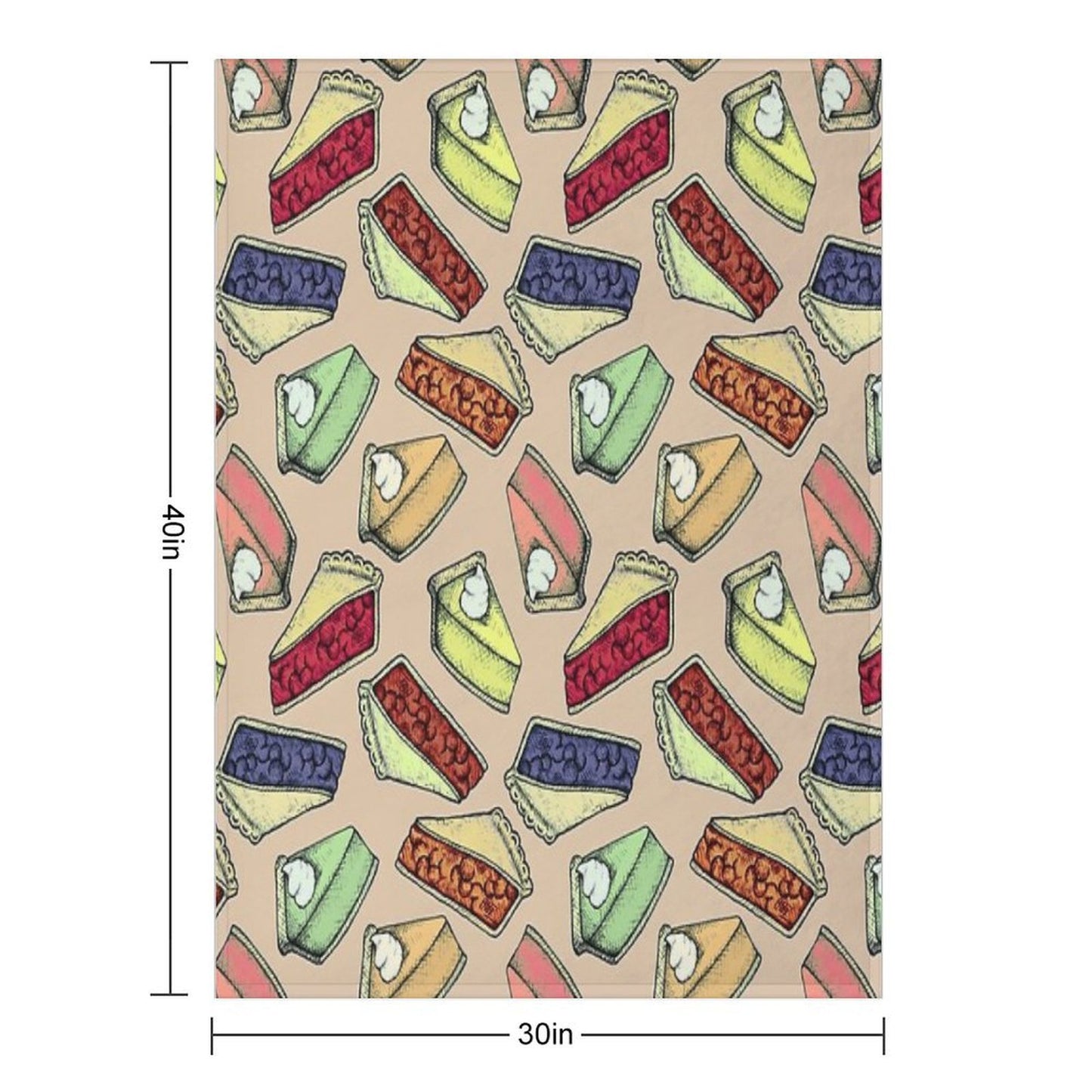 Easy As Pie - Cute Illustrations of Pie on Neutral Tan Quick-dry Throw Blanket