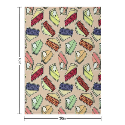 Easy As Pie - Cute Illustrations of Pie on Neutral Tan Quick-dry Throw Blanket