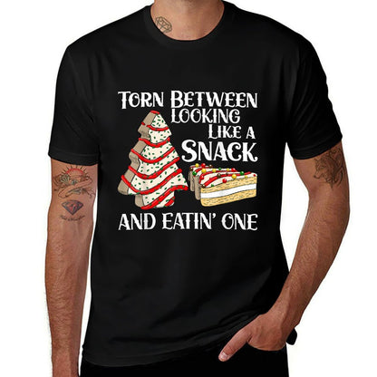 Funny Christmas Tree Cake Torn Between Looking Like A Snack  Polyester Blend T-Shirt