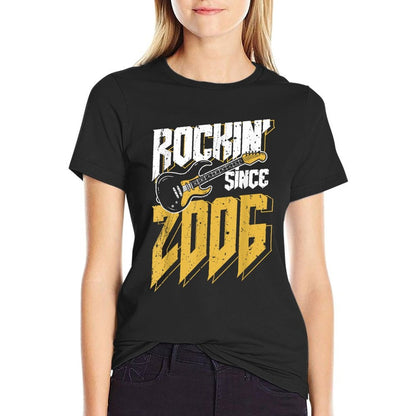 Rockin' Since 2006 Vintage Rock Music Fan 17th Birthday  Wrinkle-resistant T-Shirt