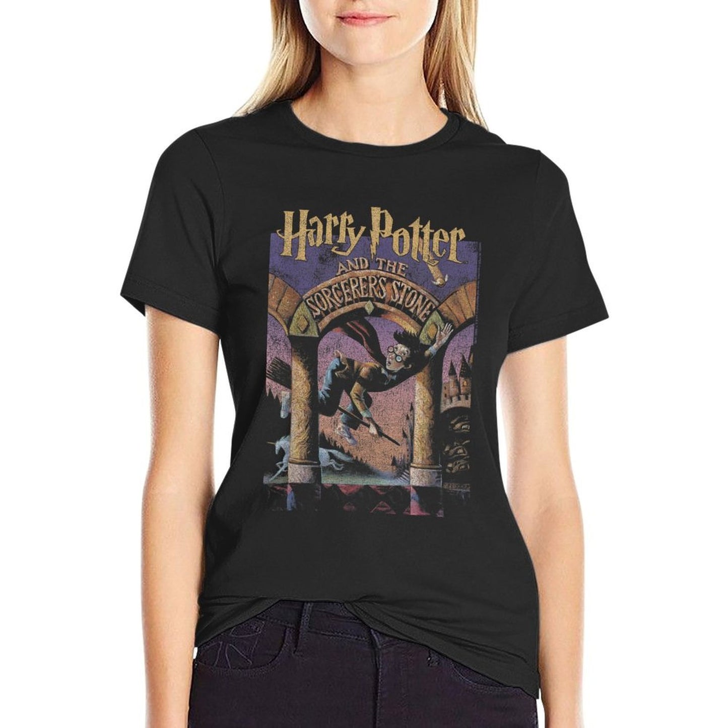 Harry Potter The Sorcerers Stone Book Cover Comfortable T-Shirt
