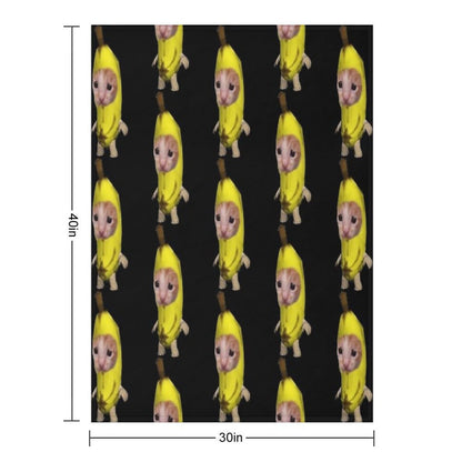 Banana Cat Eco-conscious Throw Blanket