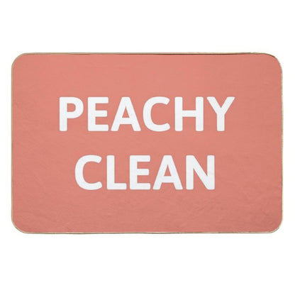 Peachy Clean -  Peach And White  Non-Slip Bath Mat