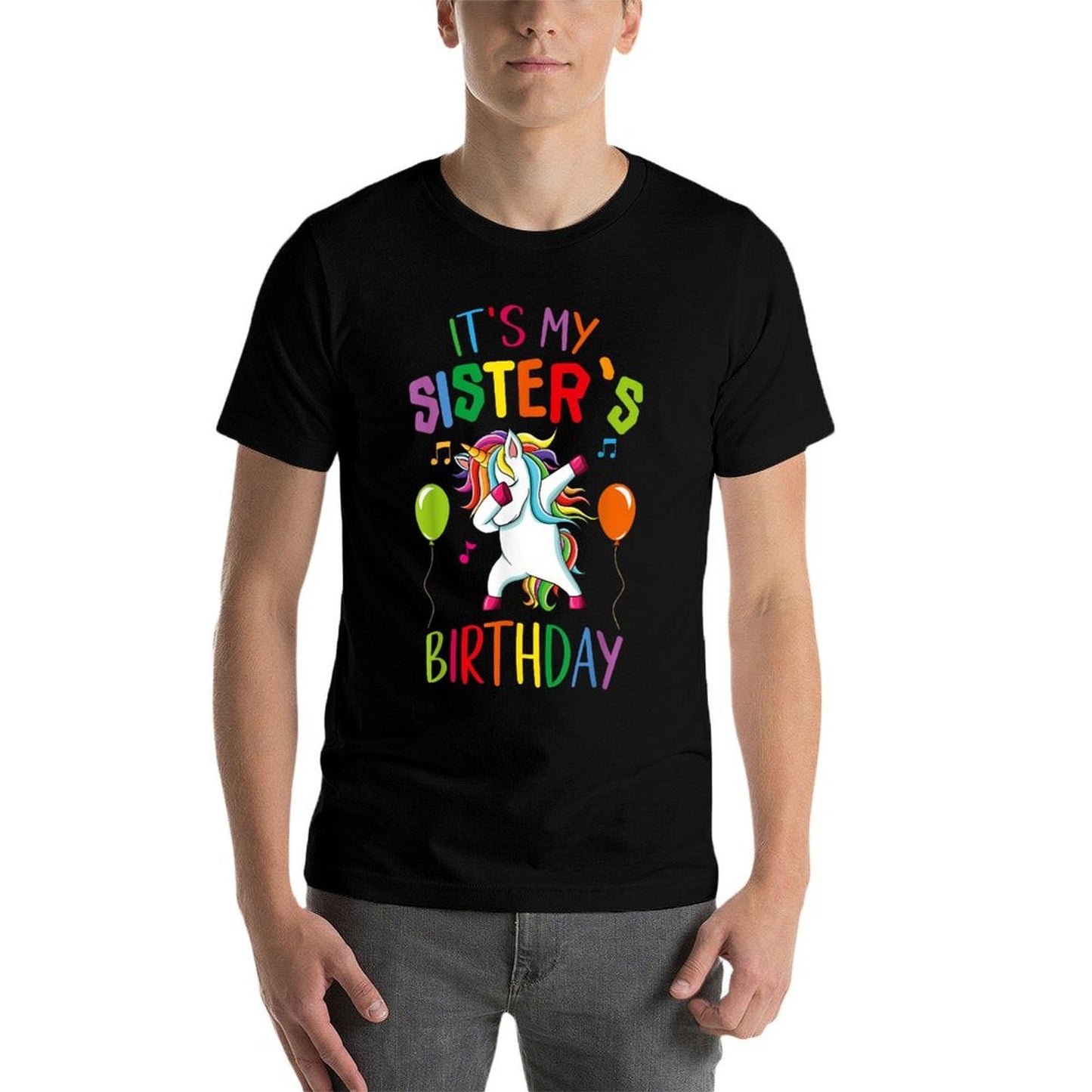 It Is My Sister's Birthday Awesome Happy Unicorn Party Girls  Summer-ready Fabric T-Shirt