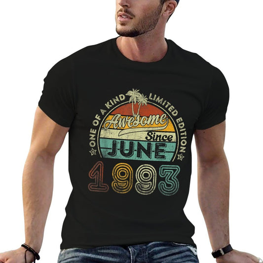 30 Year Old Awesome Since June 1993 30th Birthday  Wrinkle-resistant T-Shirt