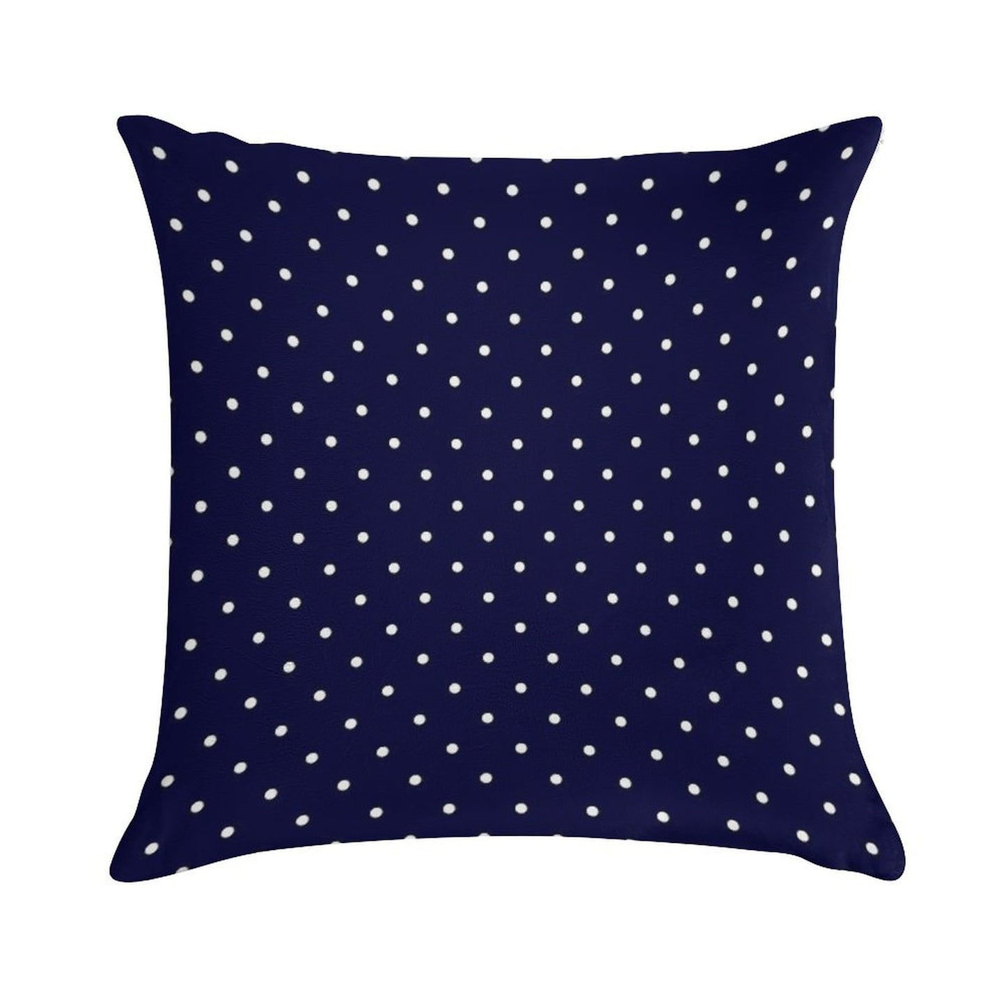 Navy Blue White Polka Dots Soft Shrink-Resistant Throw Pillow
